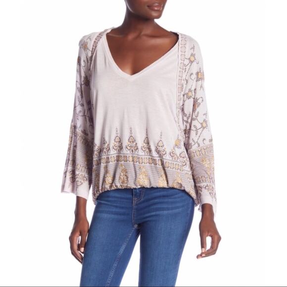 Free People Medallion Print Boho Top New - Picture 1 of 2